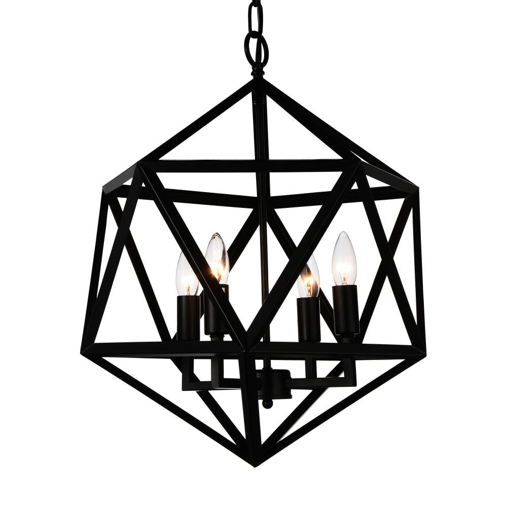 Amazon 4 Light Up Pendant With Black Finish