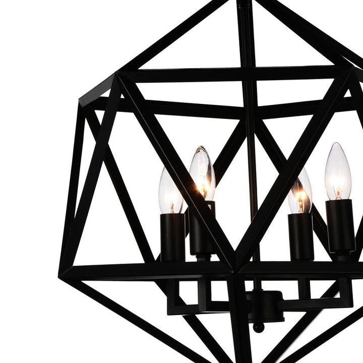 Amazon 4 Light Up Pendant With Black Finish