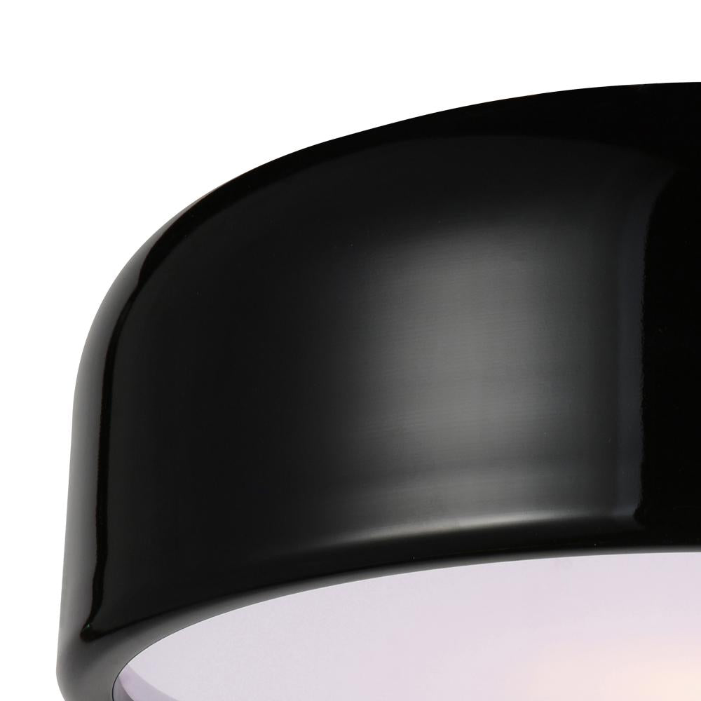 Campton 2 Light Drum Shade Flush Mount With Black Finish