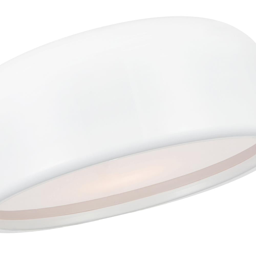 Campton 2 Light Drum Shade Flush Mount With White Finish