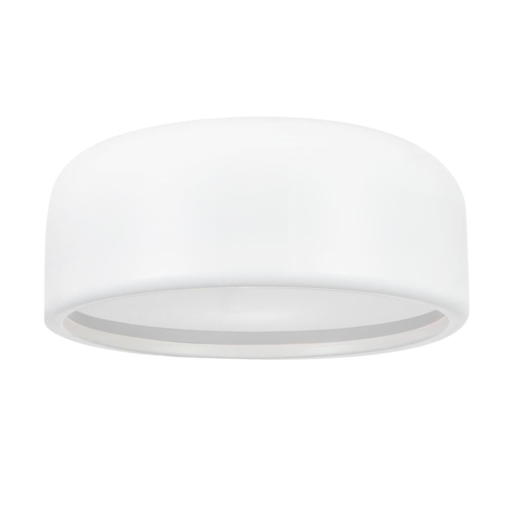 Campton 2 Light Drum Shade Flush Mount With White Finish