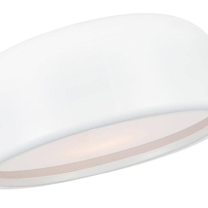 Campton 3 Light Drum Shade Flush Mount With White Finish