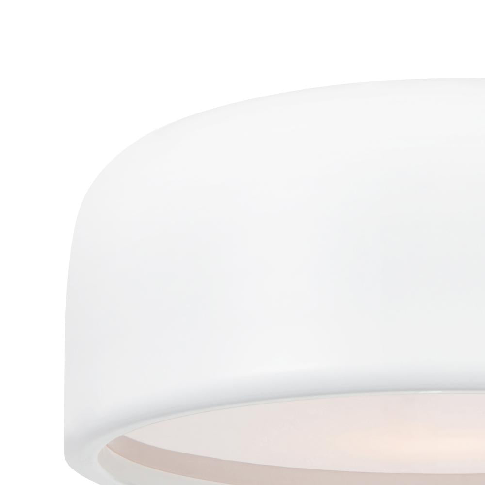 Campton 3 Light Drum Shade Flush Mount With White Finish
