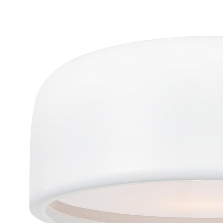 Campton 3 Light Drum Shade Flush Mount With White Finish