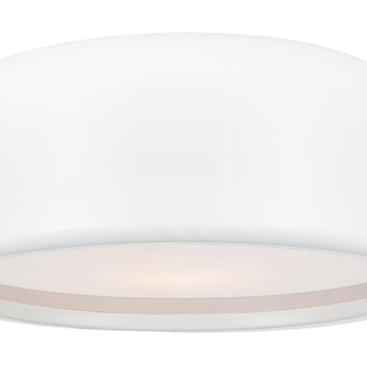 Campton 3 Light Drum Shade Flush Mount With White Finish