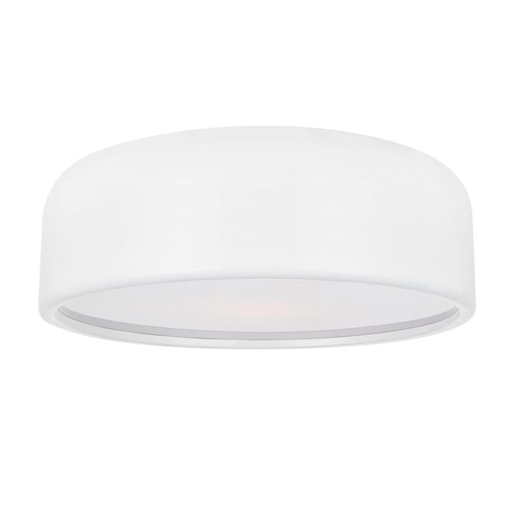 Campton 3 Light Drum Shade Flush Mount With White Finish