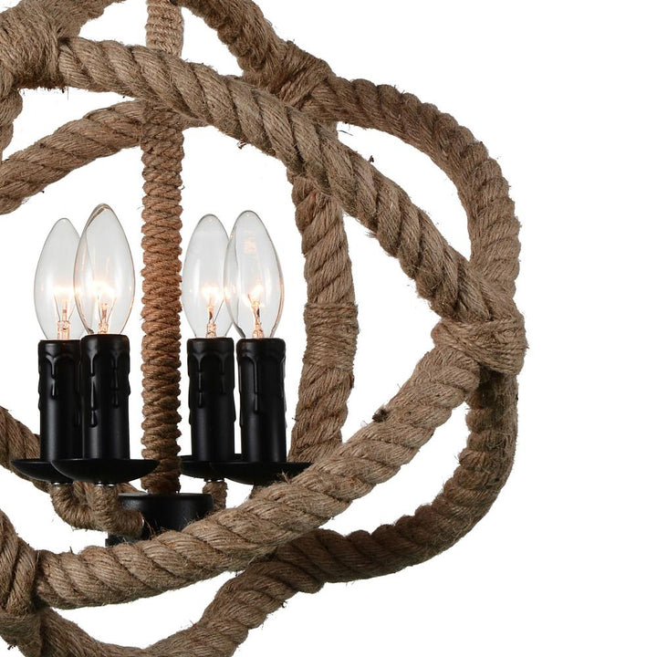 Padma 4 Light Up Chandelier With Black Finish