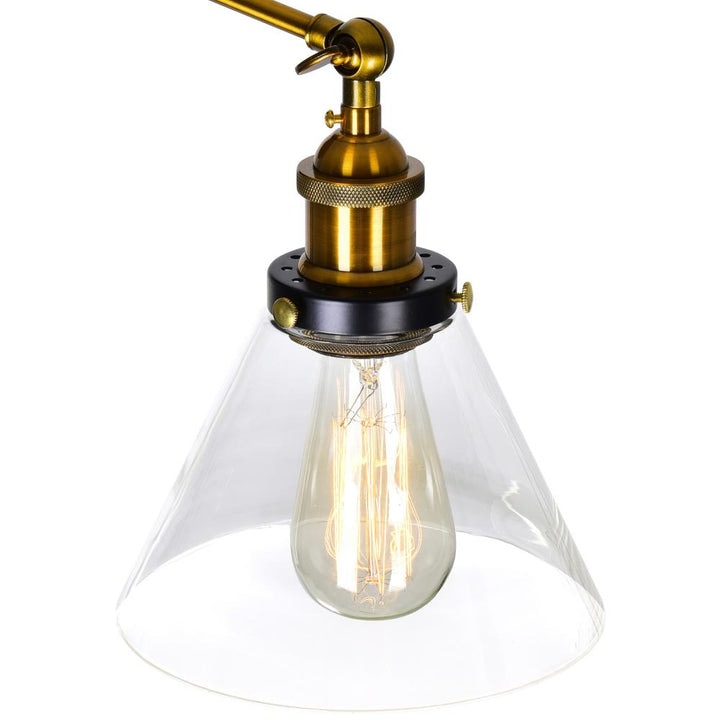 Eustis 2 Light Wall Sconce With Black & Gold Brass Finish