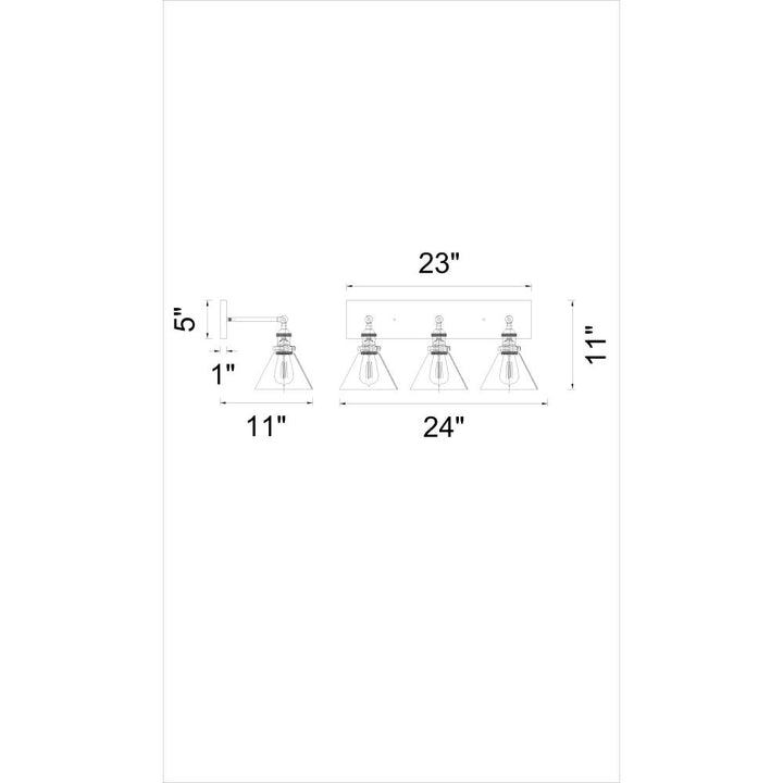 Eustis 3 Light Wall Sconce With Polished Nickel Finish