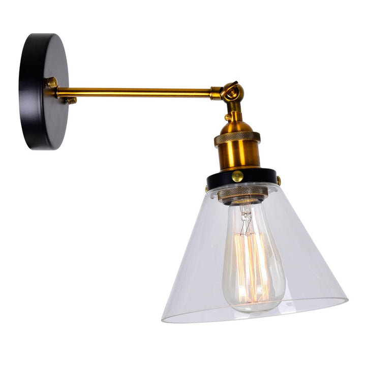 Eustis 1 Light Wall Sconce With Black & Gold Brass Finish