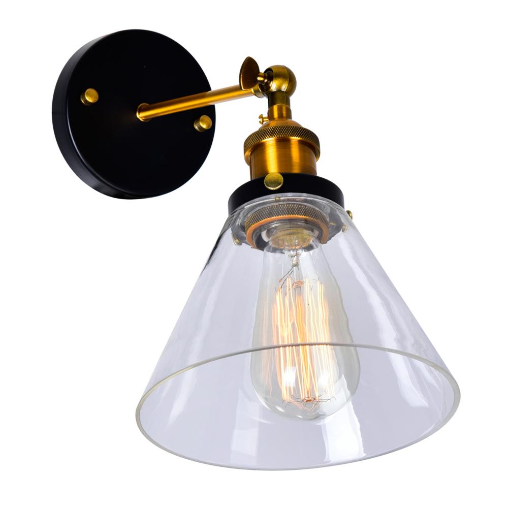 Eustis 1 Light Wall Sconce With Black & Gold Brass Finish