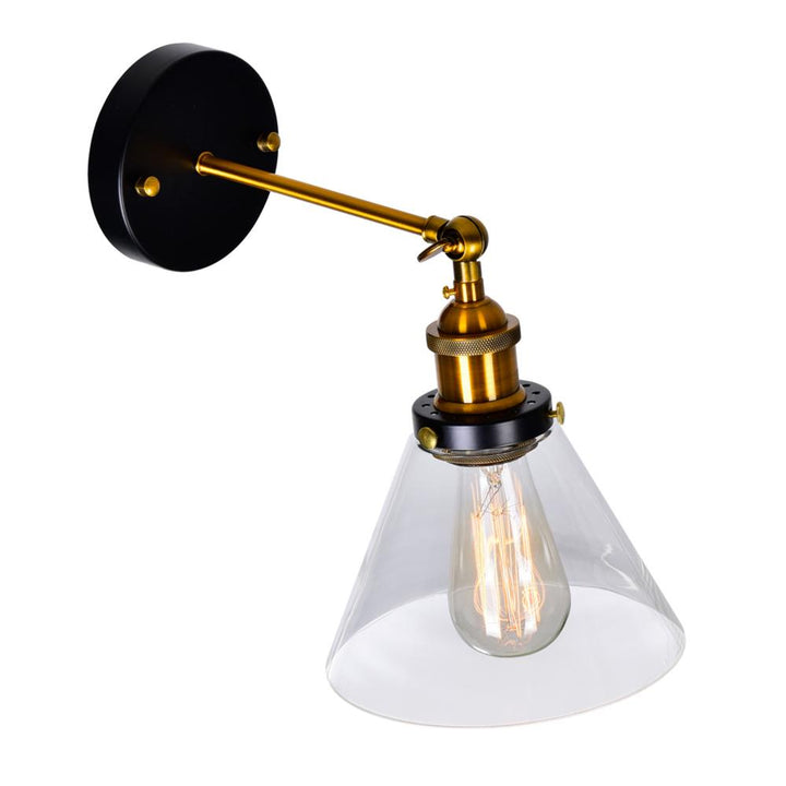 Eustis 1 Light Wall Sconce With Black & Gold Brass Finish