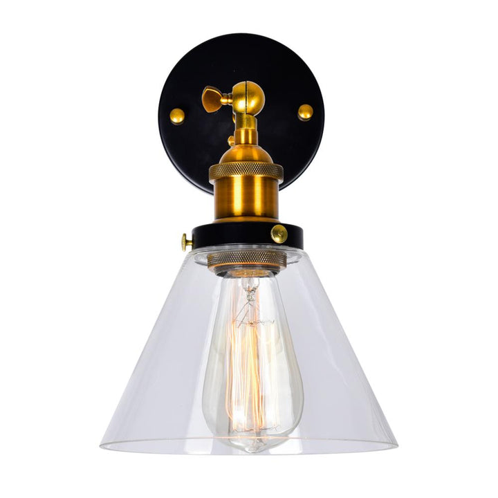 Eustis 1 Light Wall Sconce With Black & Gold Brass Finish