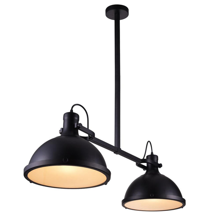 Strum 2 Light Island Chandelier With Black Finish