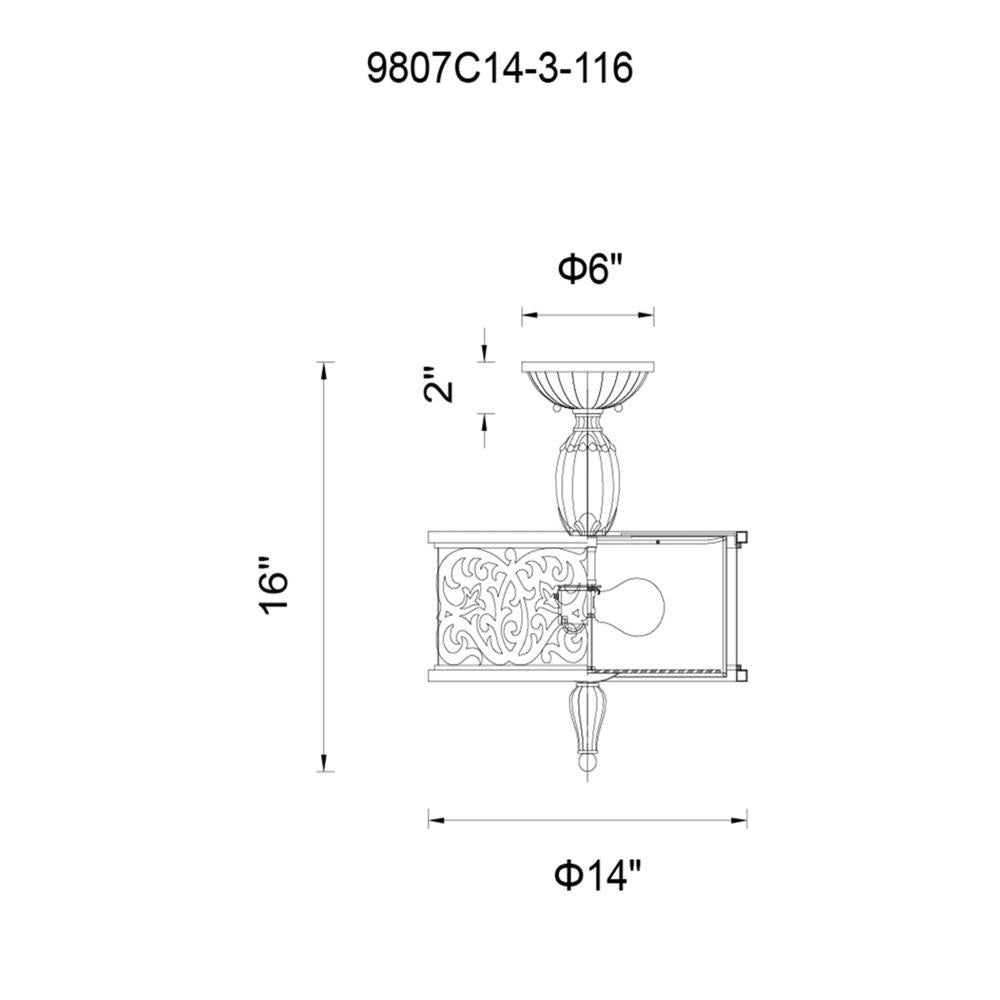 Nicole 3 Light Drum Shade Flush Mount With Brushed Chocolate Finish