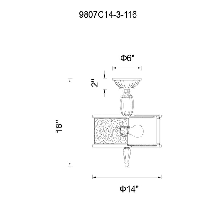 Nicole 3 Light Drum Shade Flush Mount With Brushed Chocolate Finish