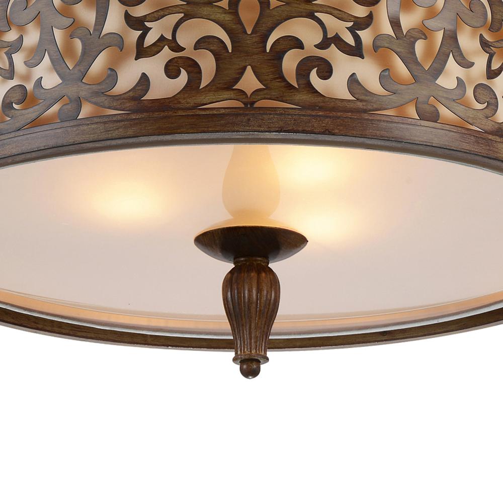 Nicole 5 Light Drum Shade Flush Mount With Brushed Chocolate Finish