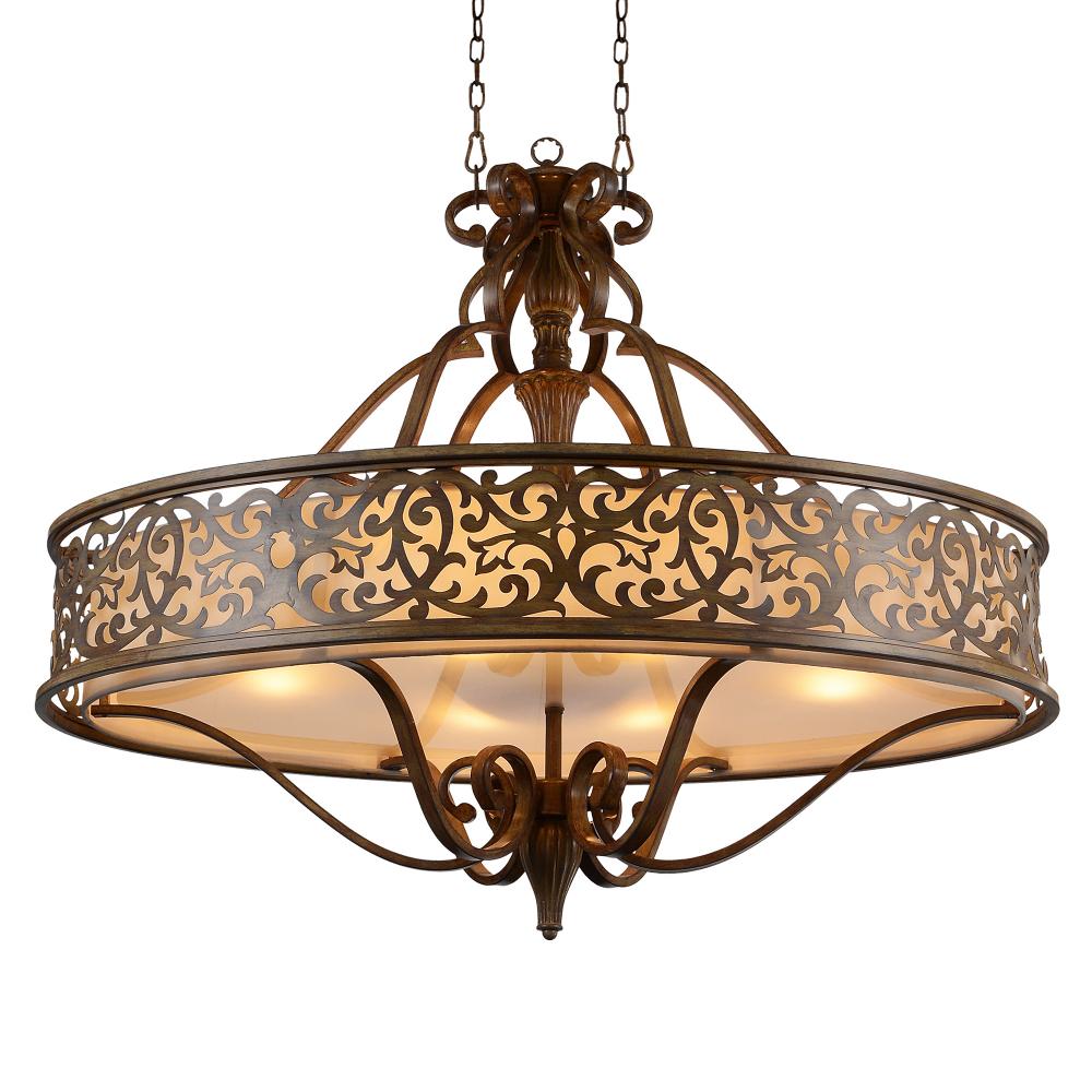 Nicole 6 Light Drum Shade Chandelier With Brushed Chocolate Finish