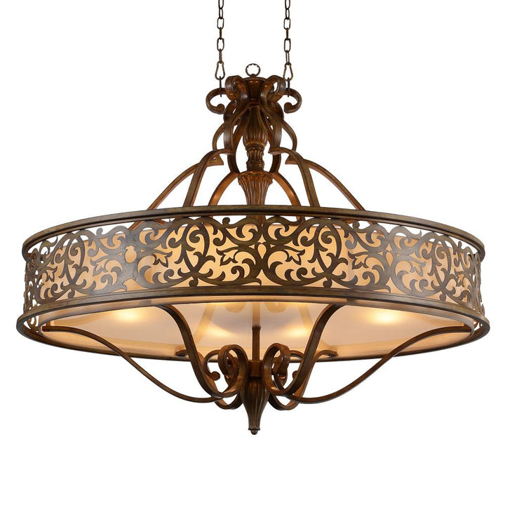 Nicole 6 Light Drum Shade Chandelier With Brushed Chocolate Finish