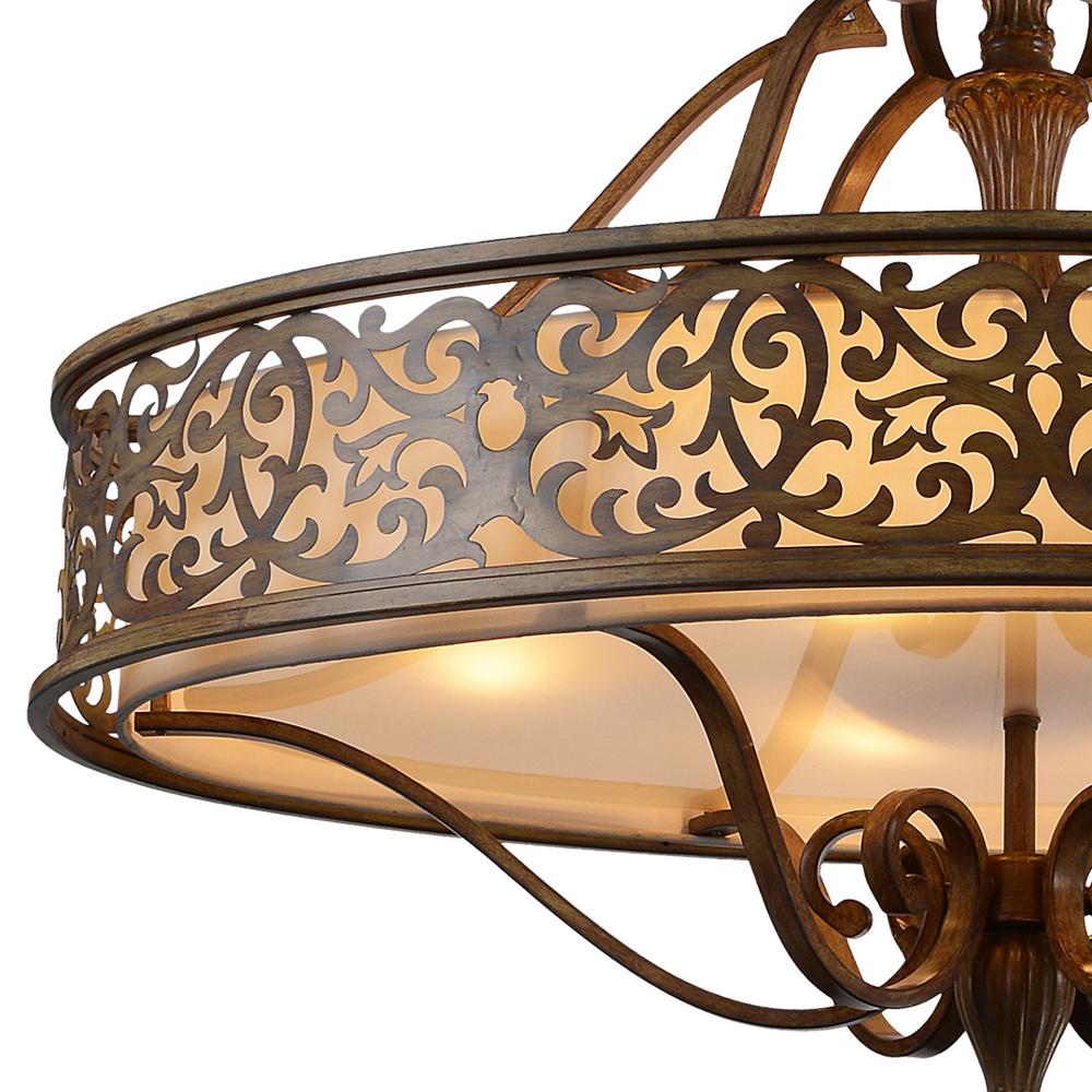 Nicole 6 Light Drum Shade Chandelier With Brushed Chocolate Finish