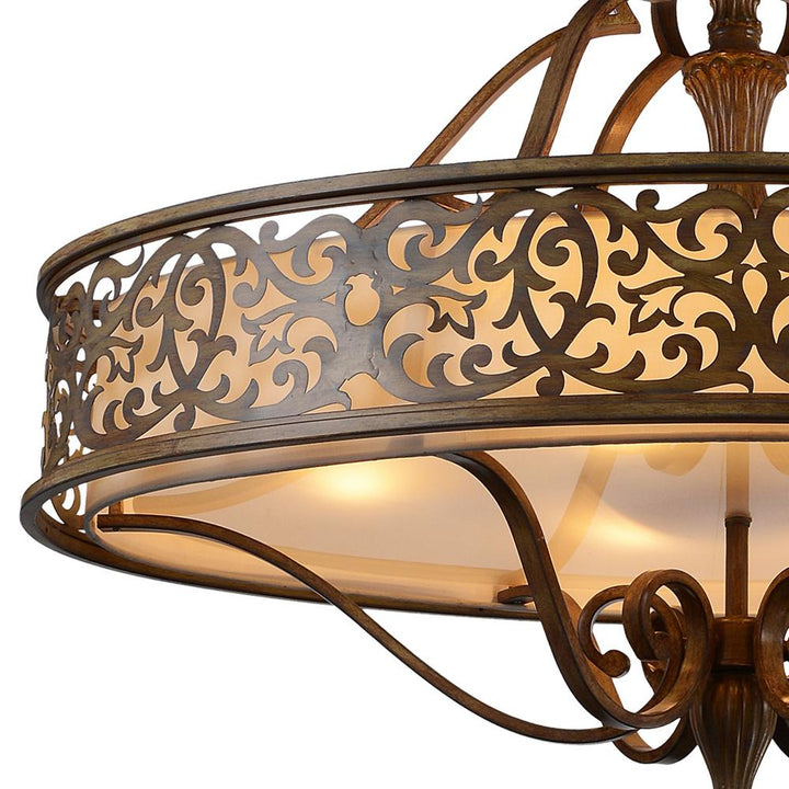Nicole 6 Light Drum Shade Chandelier With Brushed Chocolate Finish