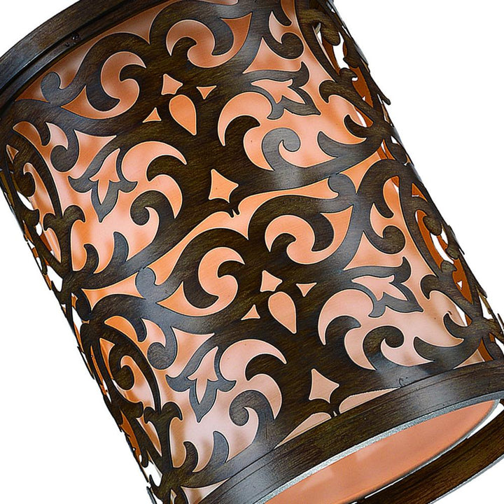 Nicole 1 Light Drum Shade Mini Pendant With Brushed Chocolate Finish