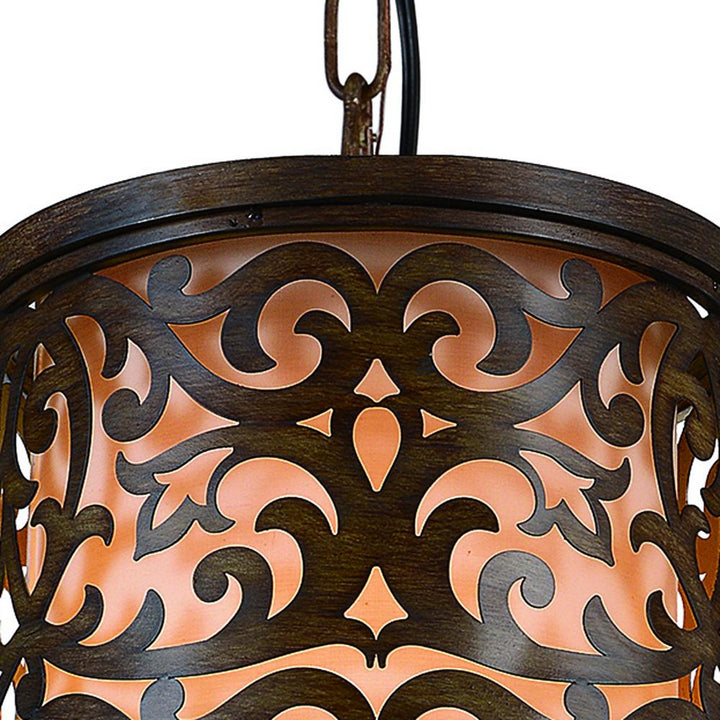Nicole 1 Light Drum Shade Mini Pendant With Brushed Chocolate Finish