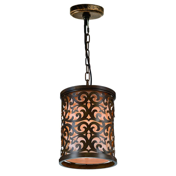 Nicole 1 Light Drum Shade Mini Pendant With Brushed Chocolate Finish