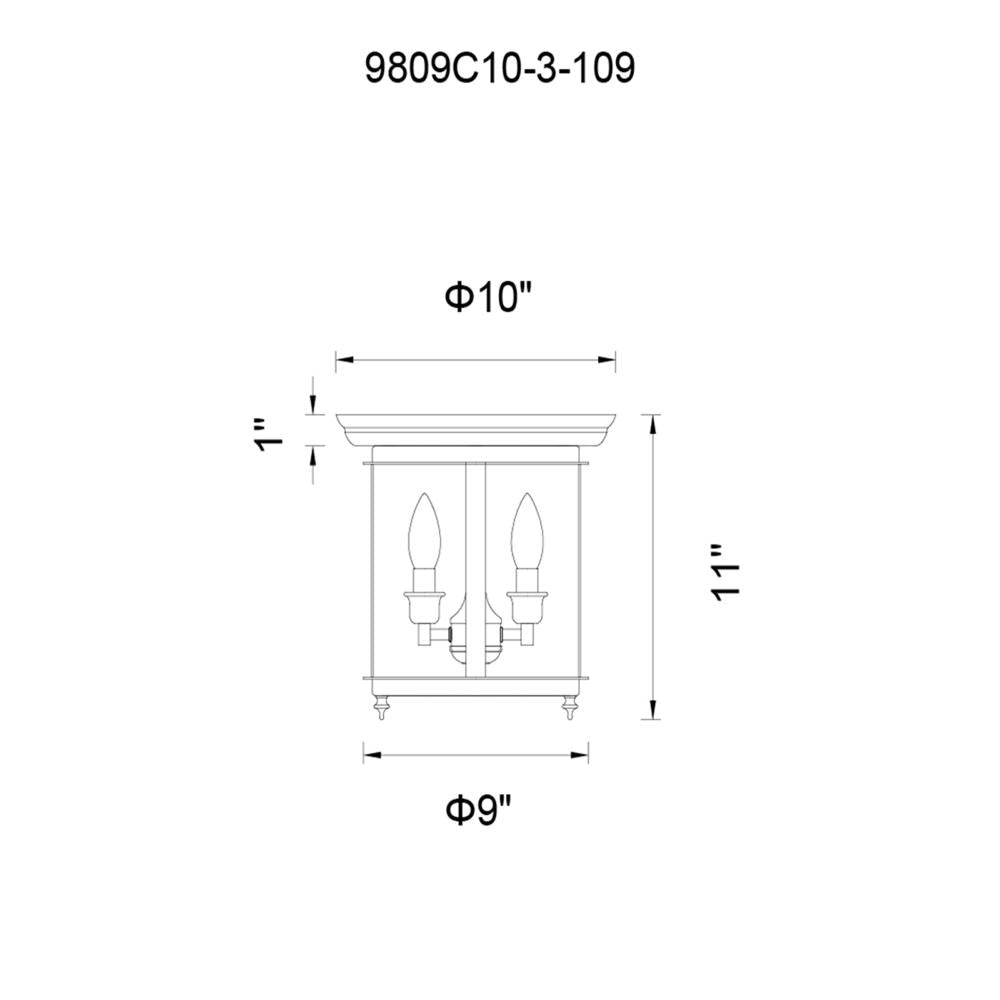 Desire 3 Light Cage Flush Mount With Oil Rubbed Bronze Finish