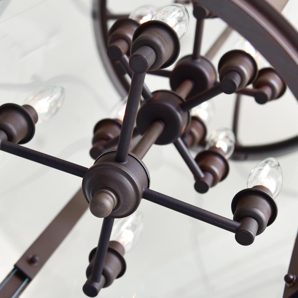 Desire 12 Light Drum Shade Chandelier With Oil Rubbed Bronze Finish