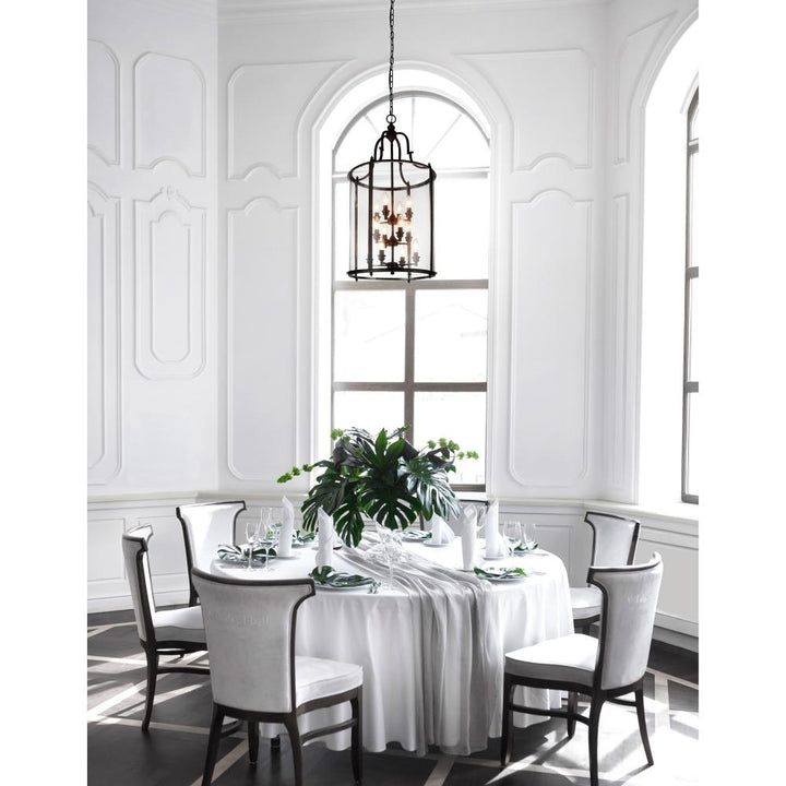 Desire 12 Light Drum Shade Chandelier With Oil Rubbed Bronze Finish