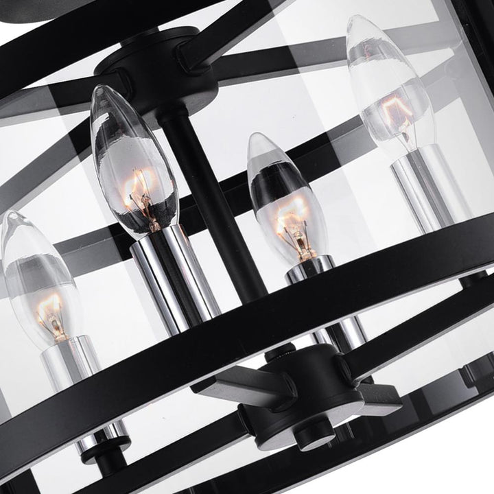 Miette 4 Light Cage Flush Mount With Black Finish