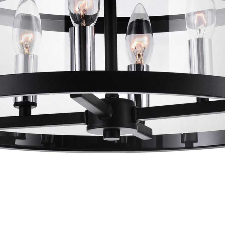 Miette 4 Light Cage Flush Mount With Black Finish
