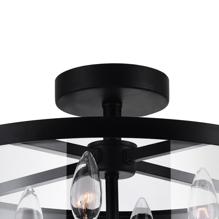 Miette 4 Light Cage Flush Mount With Black Finish