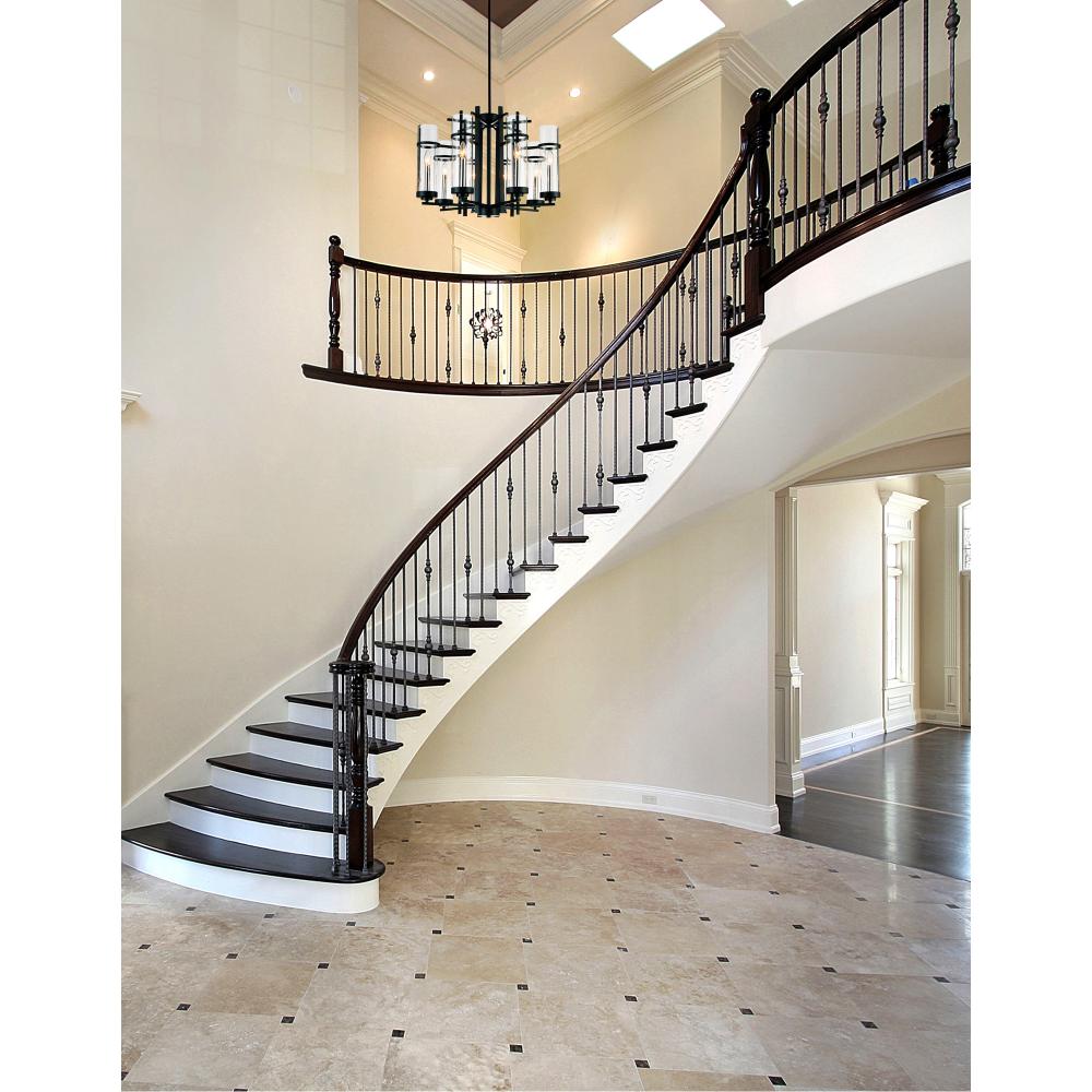 Sierra 8 Light Up Chandelier With Black Finish