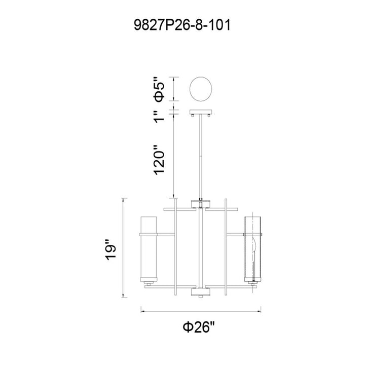 Sierra 8 Light Up Chandelier With Black Finish