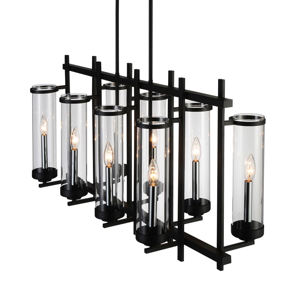 Sierra 8 Light Up Chandelier With Black Finish