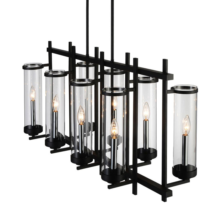 Sierra 8 Light Up Chandelier With Black Finish