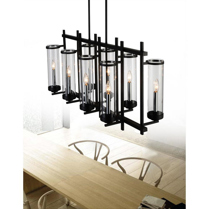 Sierra 8 Light Up Chandelier With Black Finish