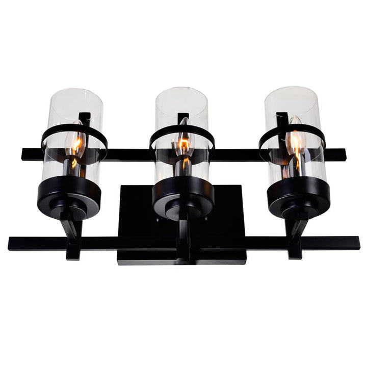 Sierra 3 Light Wall Sconce With Black Finish