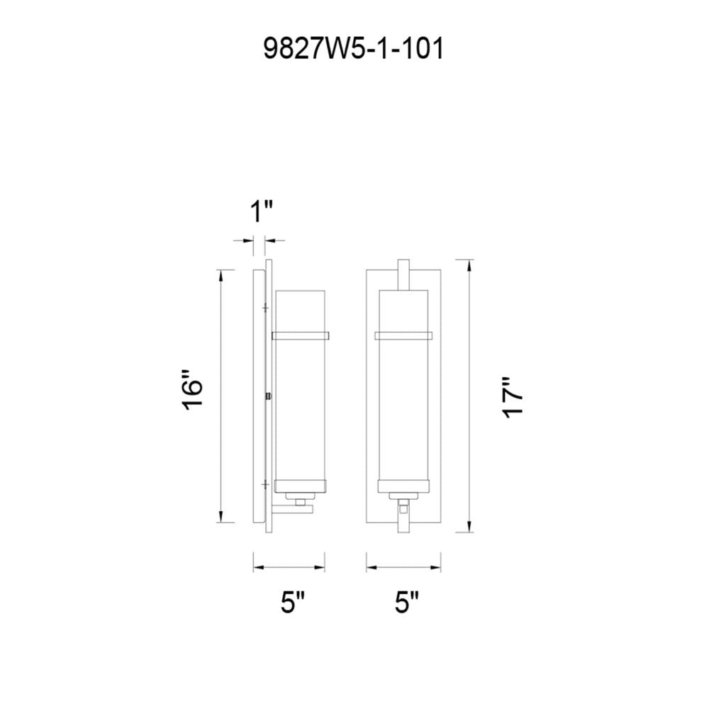 Sierra 1 Light Wall Sconce With Black Finish