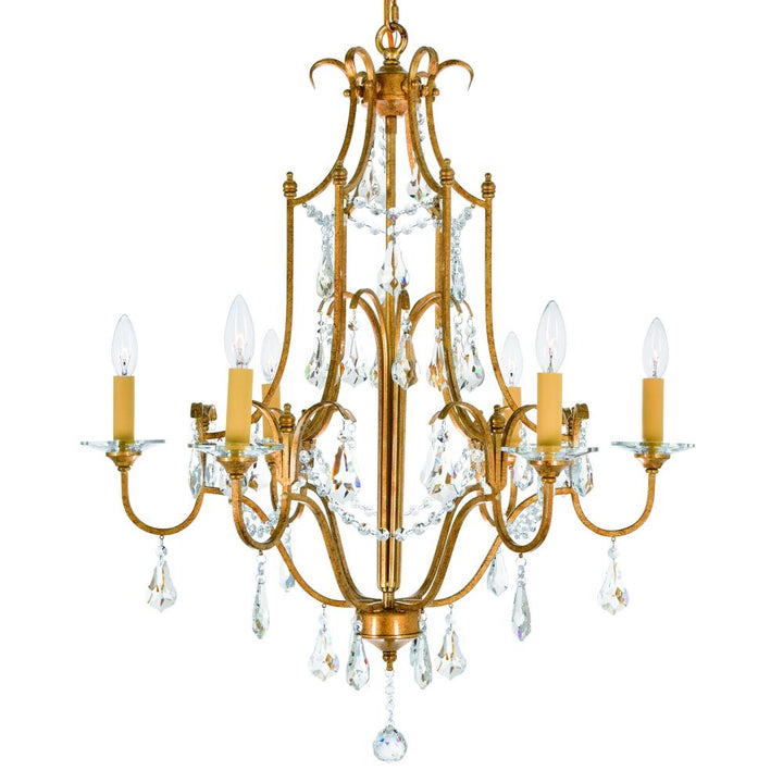 Electra 6 Light Up Chandelier With Oxidized Bronze Finish