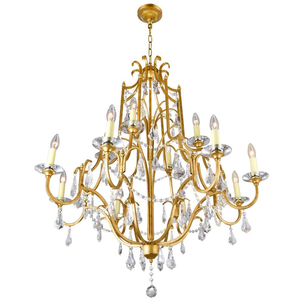 Electra 12 Light Up Chandelier With Oxidized Bronze Finish