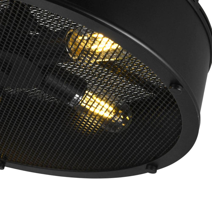 Tigris 3 Light Drum Shade Flush Mount With Black Finish