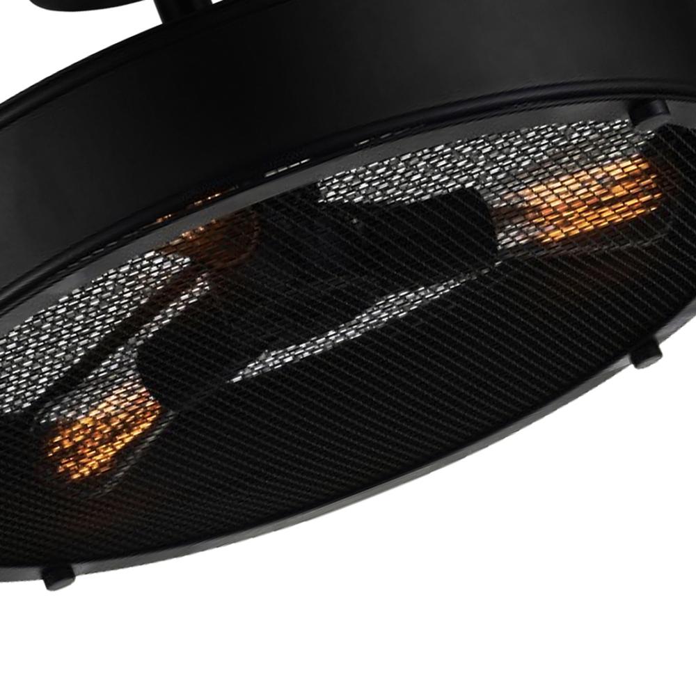 Tigris 3 Light Drum Shade Flush Mount With Black Finish