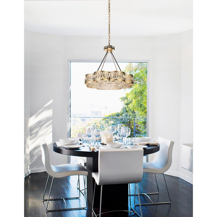 Nova 8 Light Chandelier With Champagne Finish