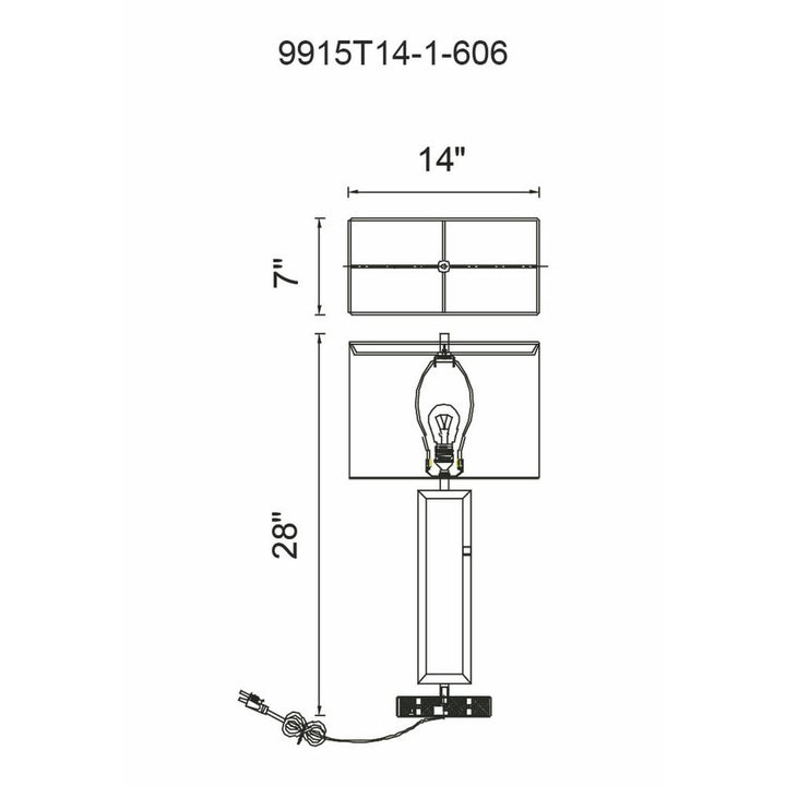 Torren 1 Light Table Lamp With Satin Nickel Finish