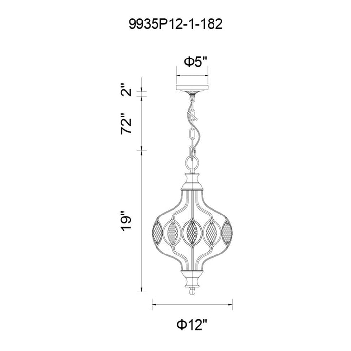 Altair 1 Light Chandelier With Antique Bronze Finish