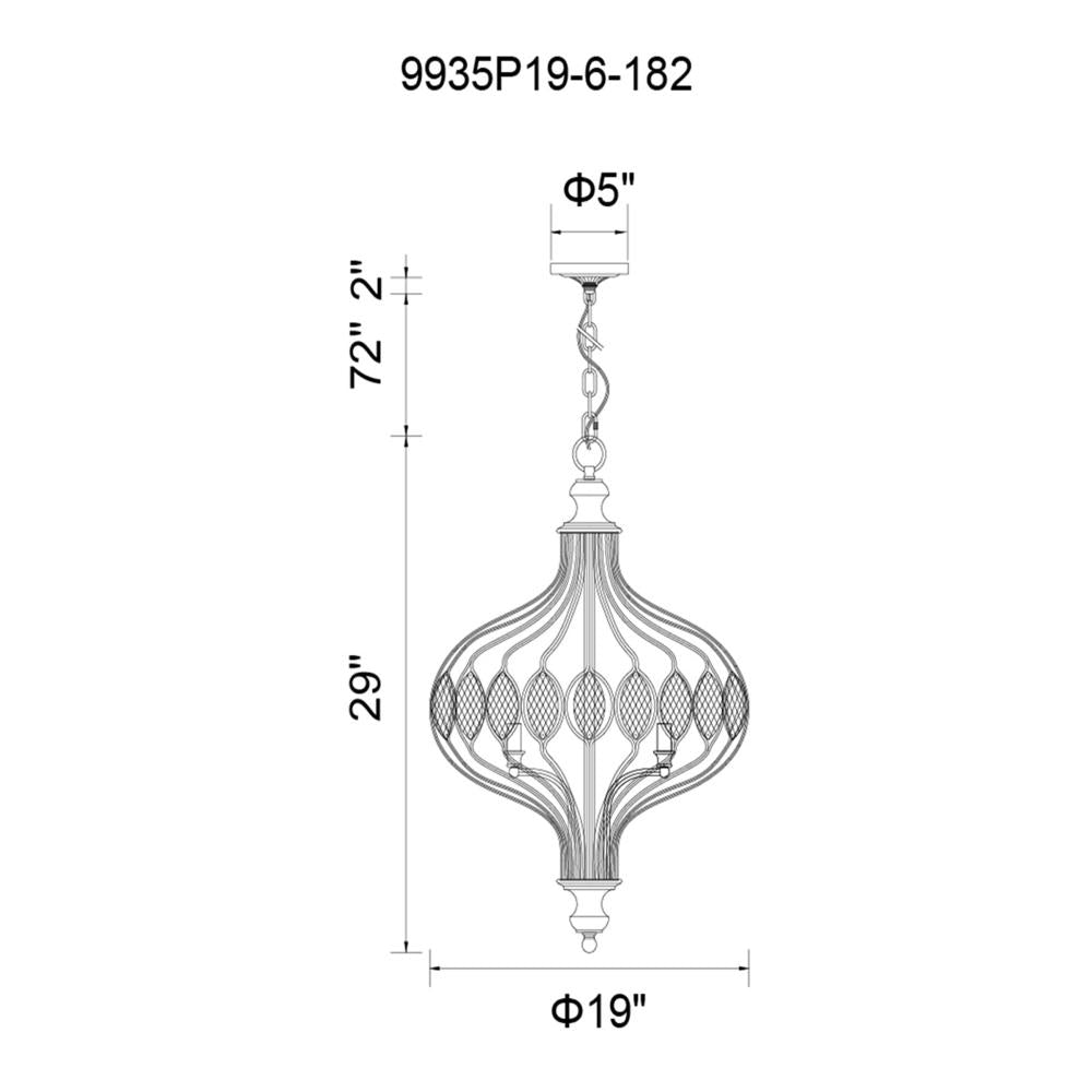 Altair 6 Light Chandelier With Antique Bronze Finish