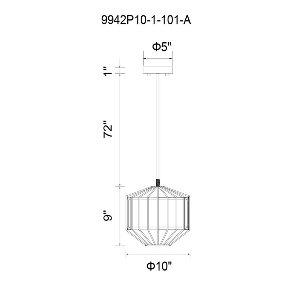 Alethia 1 Light Down Pendant With Black Finish